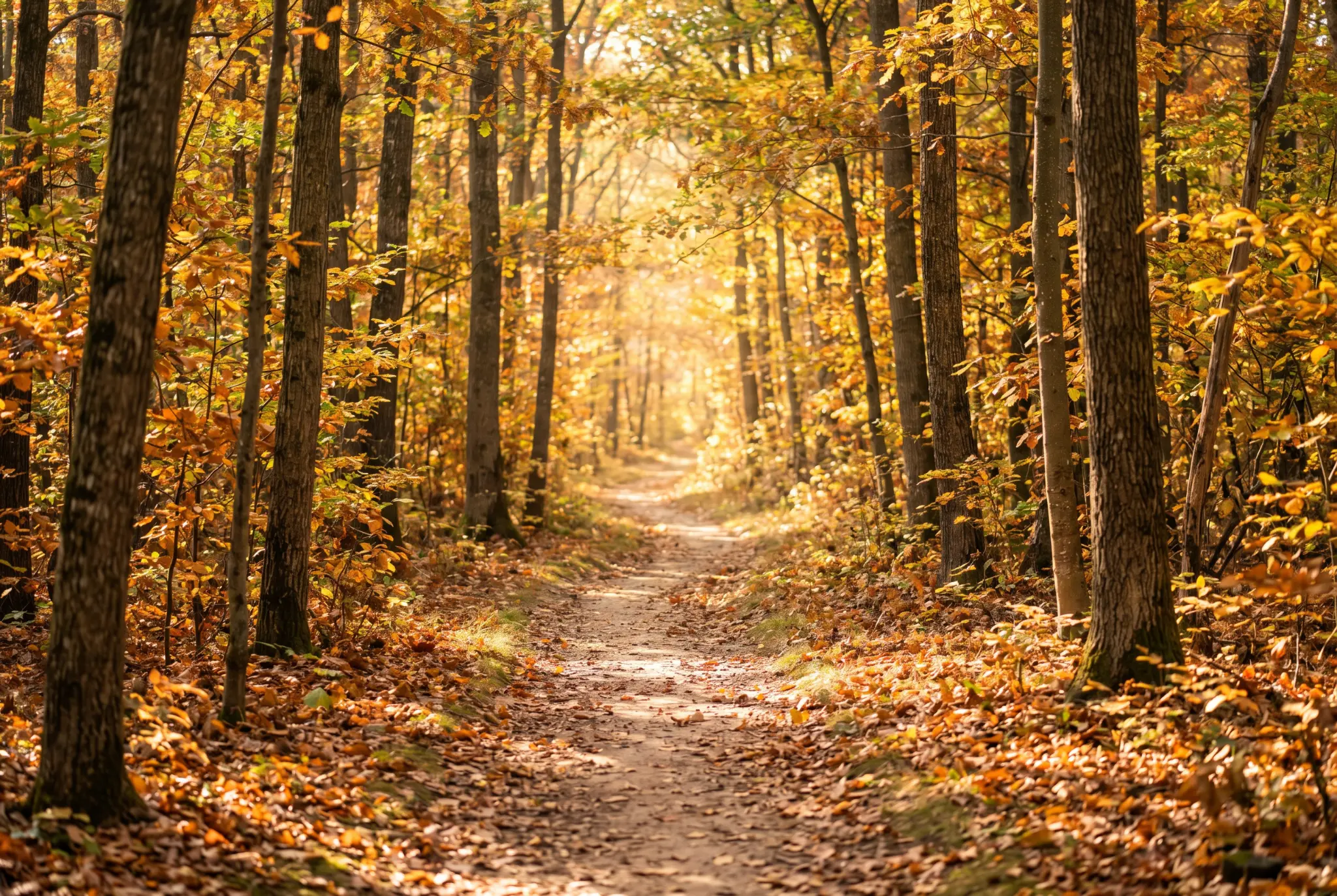 Autumn forest path